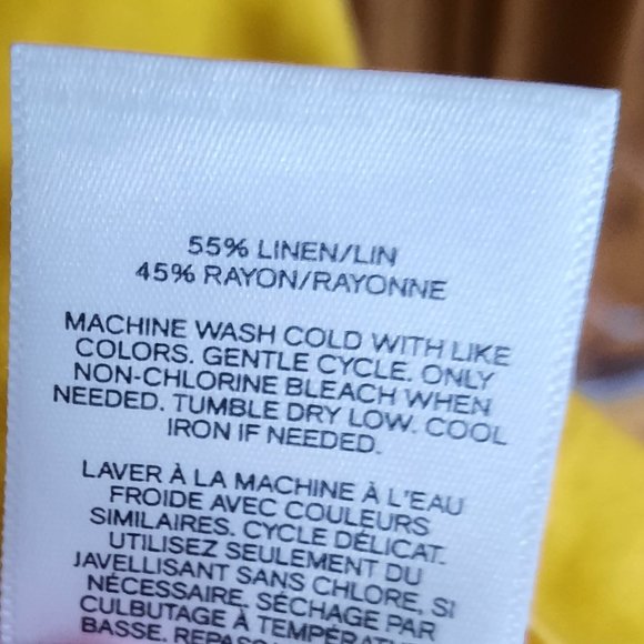 Express Fit and Flare Cami Linen Dress - Yellow, Size S - Picture 10 of 16